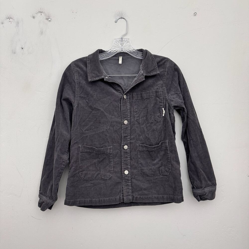 Rylee And Cru Gray Corduroy Long Sleeve Button Up Boys Size 10-12